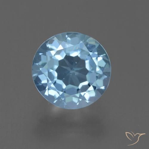 2.46ct 天然 天蓝 黄玉, 圆形的, VS