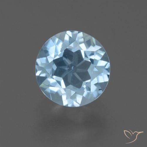2.36ct 天然 天蓝 黄玉, 圆形的, VS