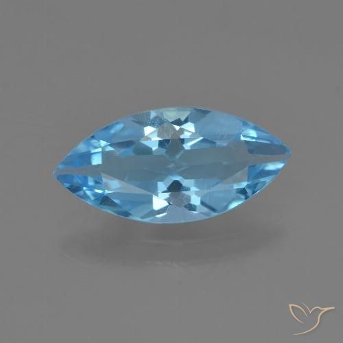 3.08ct 天然 瑞士蓝 黄玉, 榄尖形, VS