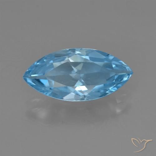 3.81ct 天然 瑞士蓝 黄玉, 榄尖形, VS