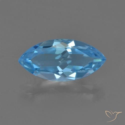 3.65ct 天然 瑞士蓝 黄玉, 榄尖形, VS