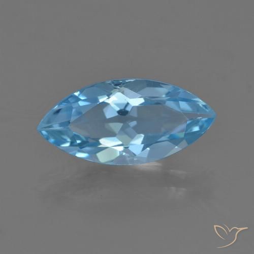 3.56ct 天然 天蓝 黄玉, 榄尖形, VS
