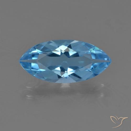 3.22ct 天然 瑞士蓝 黄玉, 榄尖形, VS