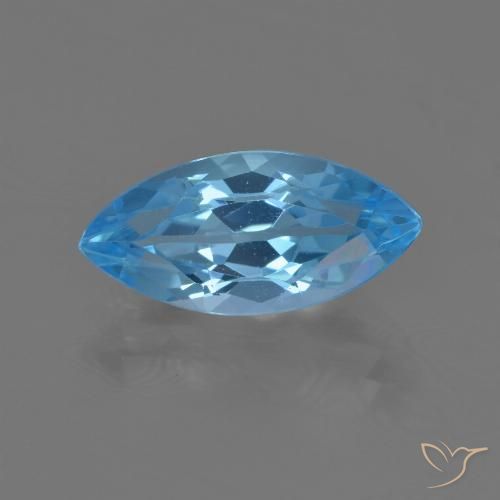 4.05ct 天然 瑞士蓝 黄玉, 榄尖形, VS