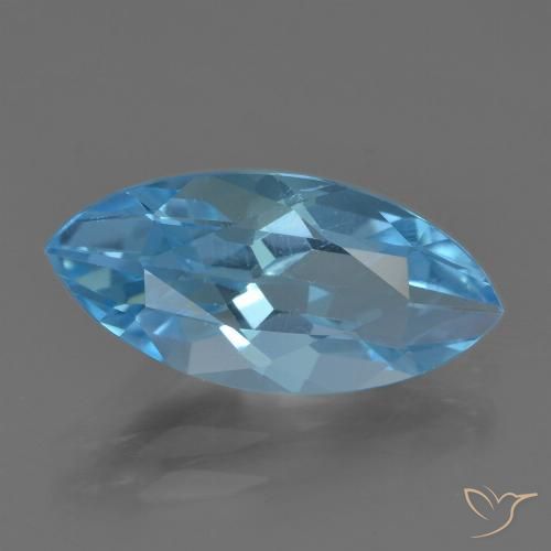 3.66ct 天然 瑞士蓝 黄玉, 榄尖形, VS