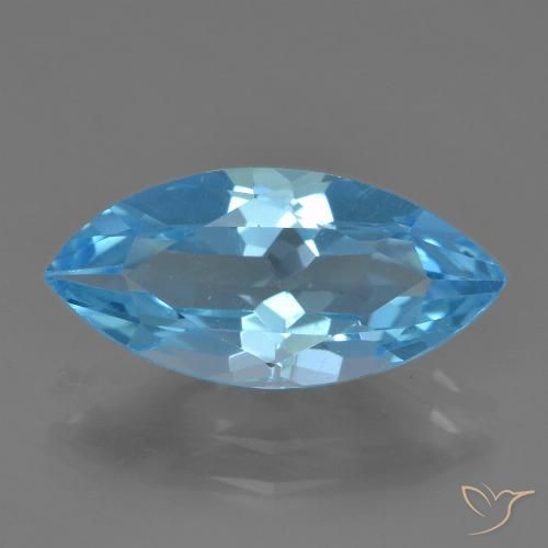 3.51ct 天然 天蓝 黄玉, 榄尖形, VS