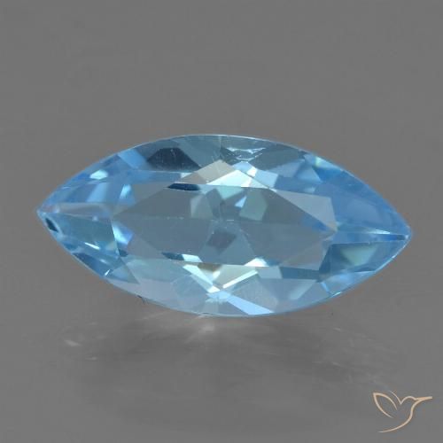 3.78ct 天然 瑞士蓝 黄玉, 榄尖形, VS
