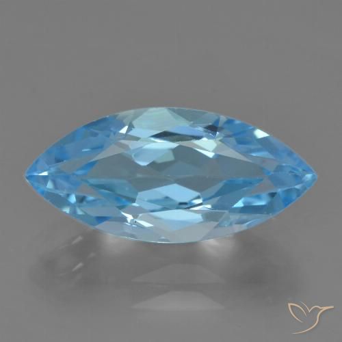 3.62ct 天然 瑞士蓝 黄玉, 榄尖形, VVS-VS
