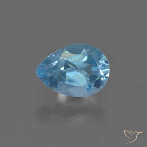 0.86ct 天然 瑞士蓝 黄玉, 梨形, VS