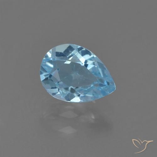 0.92ct 天然 天蓝 黄玉, 梨形, VS