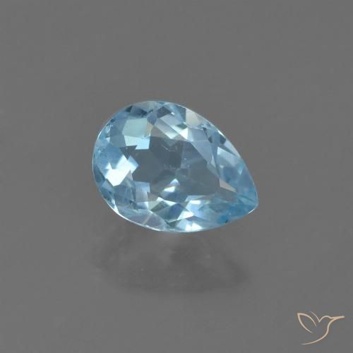 0.86ct 天然 天蓝 黄玉, 梨形, VS