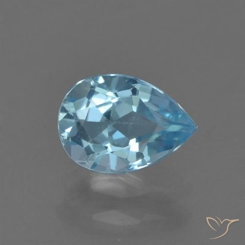 0.85ct 天然 瑞士蓝 黄玉, 梨形, VS
