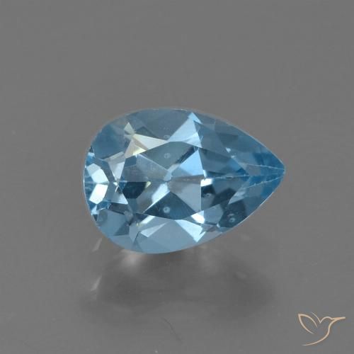 0.91ct 天然 瑞士蓝 黄玉, 梨形, VS