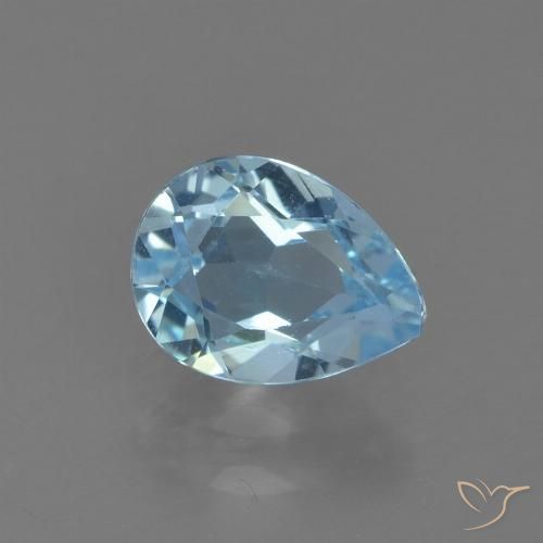 0.89ct 天然 瑞士蓝 黄玉, 梨形, VS