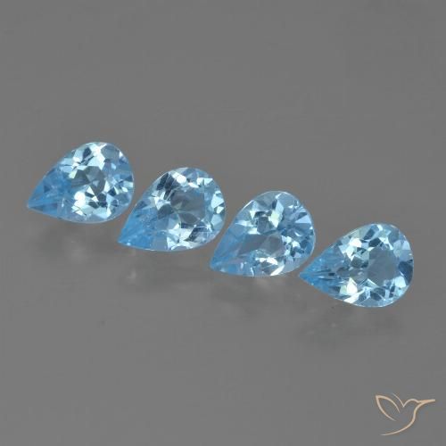 3.12ctw 天然 天蓝 黄玉, 梨形, VVS-VS