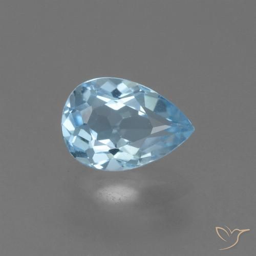 0.84ct 天然 天蓝 黄玉, 梨形, VS