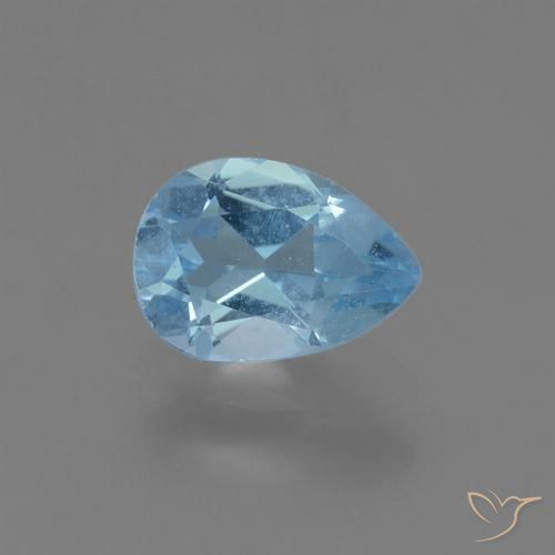 0.85ct 天然 瑞士蓝 黄玉, 梨形, VS