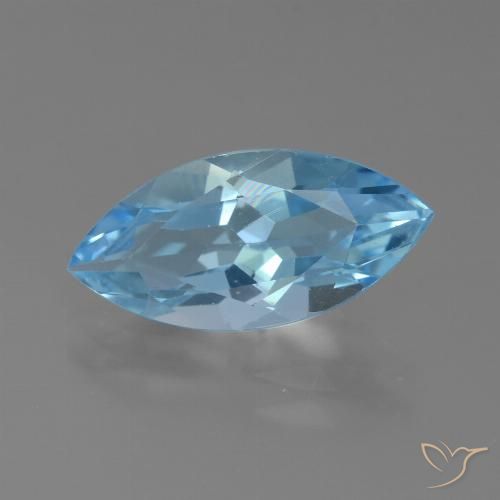 3.87ct 天然 瑞士蓝 黄玉, 榄尖形, VS