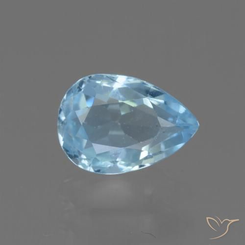 0.90ct 天然 天蓝 黄玉, 梨形, VS