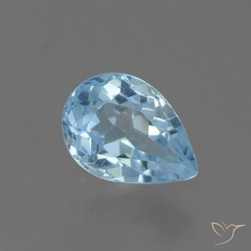 0.88ct 天然 天蓝 黄玉, 梨形, VS