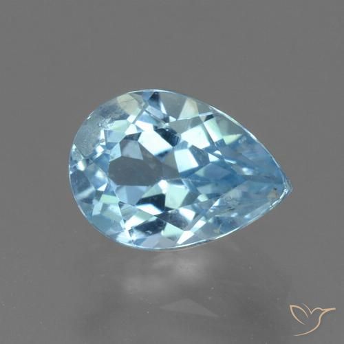 1.10ct 天然 天蓝 黄玉, 梨形, VS