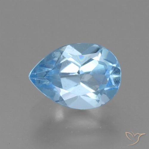 0.88ct 天然 瑞士蓝 黄玉, 梨形, VS