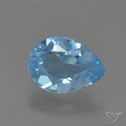 0.88ct 天然 瑞士蓝 黄玉, 梨形, VS
