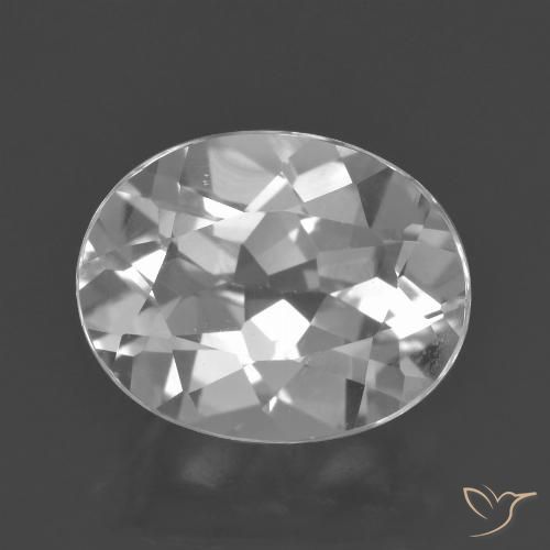 3.14ct 天然 白色 黄玉, 椭圆形, VVS-VS