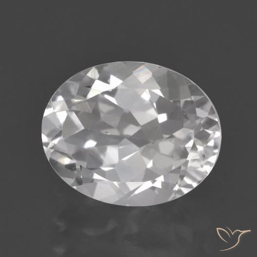 3.19ct 天然 白色 黄玉, 椭圆形, VVS-VS