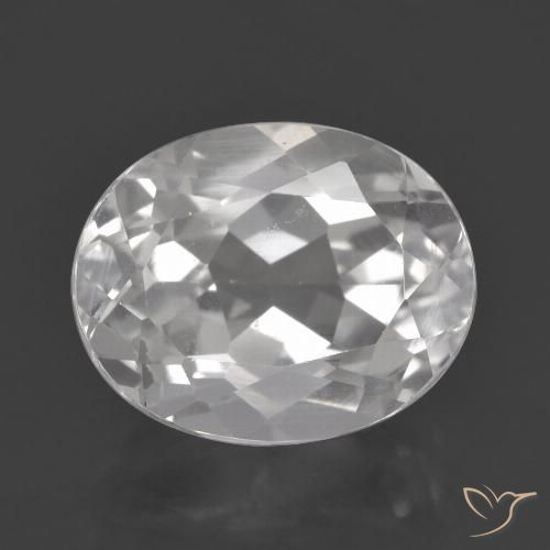 3.85ct 天然 白色 黄玉, 椭圆形, VVS-VS