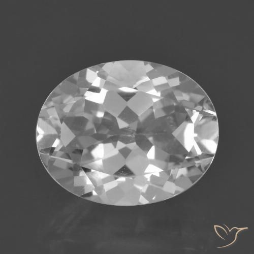 3.13ct 天然 白色 黄玉, 椭圆形, VVS-VS