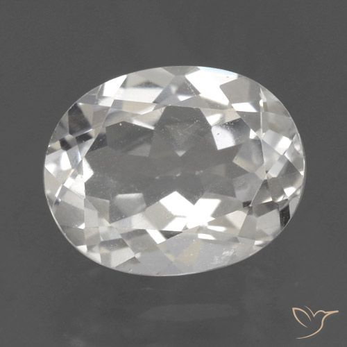 3.06ct 天然 白色 黄玉, 椭圆形, VVS-VS