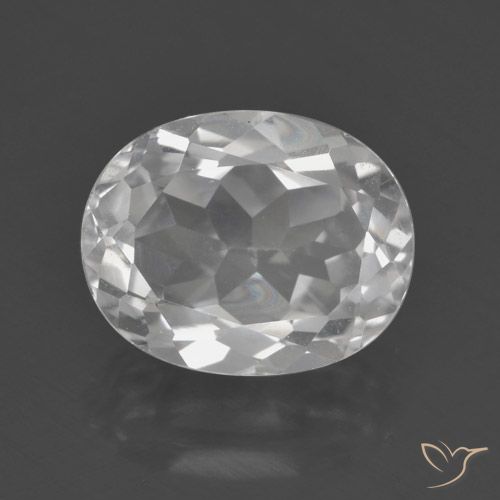 3.28ct 天然 白色 黄玉, 椭圆形, VS