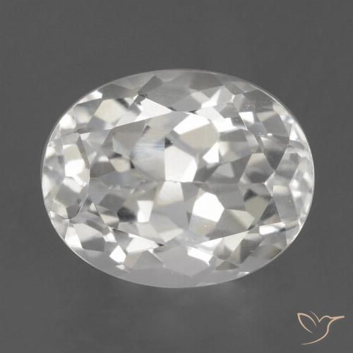 3.67ct 天然 白色 黄玉, 椭圆形, VVS-VS