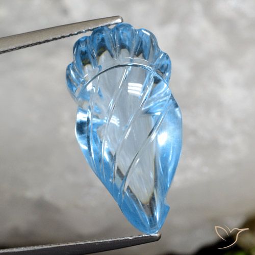 15.40ct 天然 瑞士蓝 黄玉, 花式切割, 透明