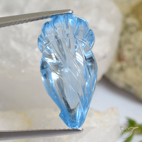 14.16ct 天然 天蓝 黄玉, 花式切割, 透明