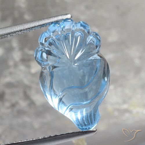 12.38ct 天然 瑞士蓝 黄玉, 花式切割, 透明