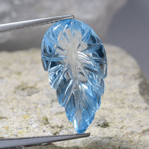 13.93ct 天然 瑞士蓝 黄玉, 花式切割, 透明