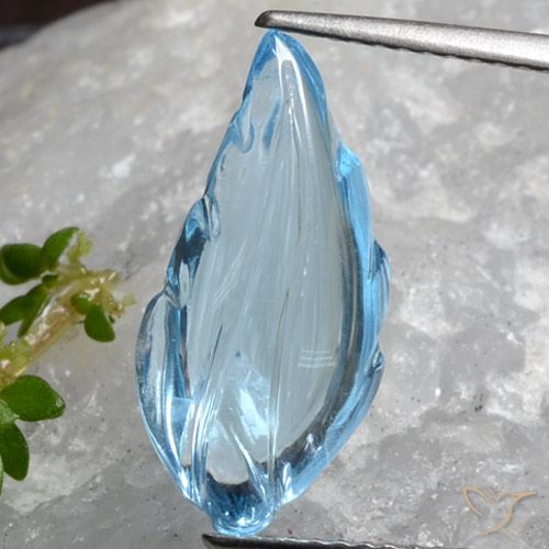 6.92ct 天然 天蓝 黄玉, 花式切割, 透明