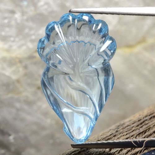 10.88ct 天然 天蓝 黄玉, 花式切割, 透明