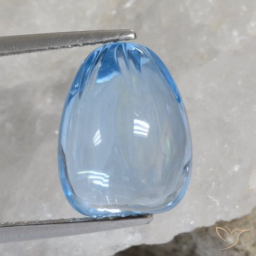 12.18ct 天然 天蓝 黄玉, 花式切割, 透明