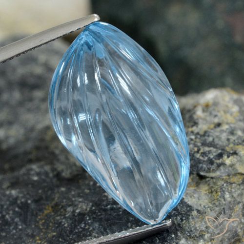 19.21ct 天然 天蓝 黄玉, 花式切割, 透明