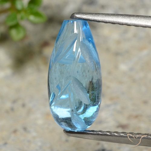 4.11ct 天然 瑞士蓝 黄玉, 花式切割, 透明