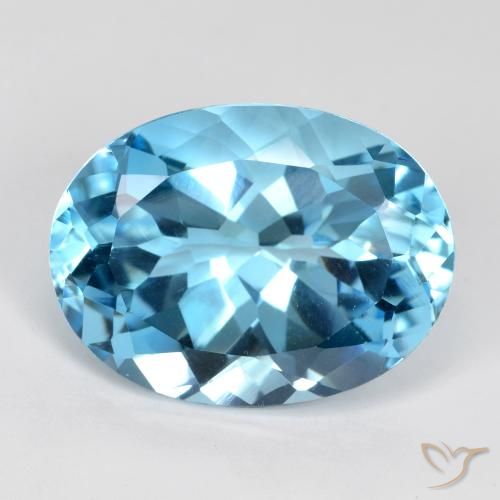 22.02ct 天然 瑞士蓝 黄玉, 椭圆形, VVS