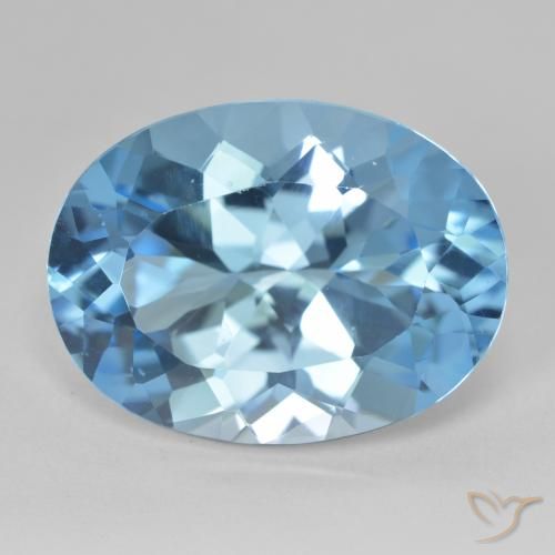 20.98ct 天然 瑞士蓝 黄玉, 椭圆形, VVS