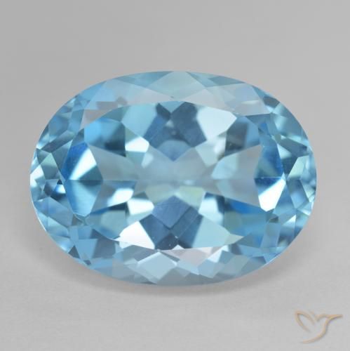 22.75ct 天然 瑞士蓝 黄玉, 椭圆形, VVS