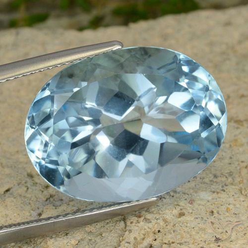 21.61ct 天然 天蓝 黄玉, 椭圆形, VVS