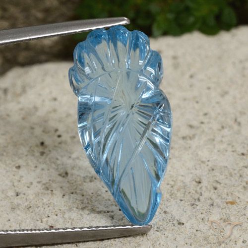 12.30ct 天然 天蓝 黄玉, 花式切割, 透明