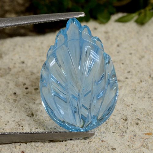 8.57ct 天然 瑞士蓝 黄玉, 花形切割, 透明