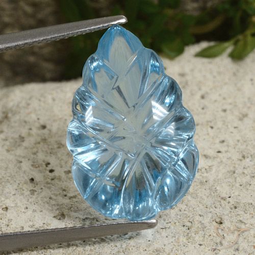 11.31ct 天然 天蓝 黄玉, 花形切割, 透明